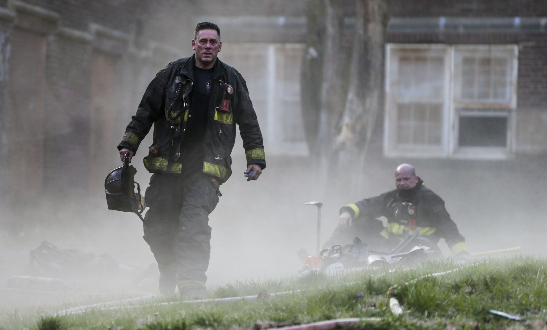 Firefighters battle blaze